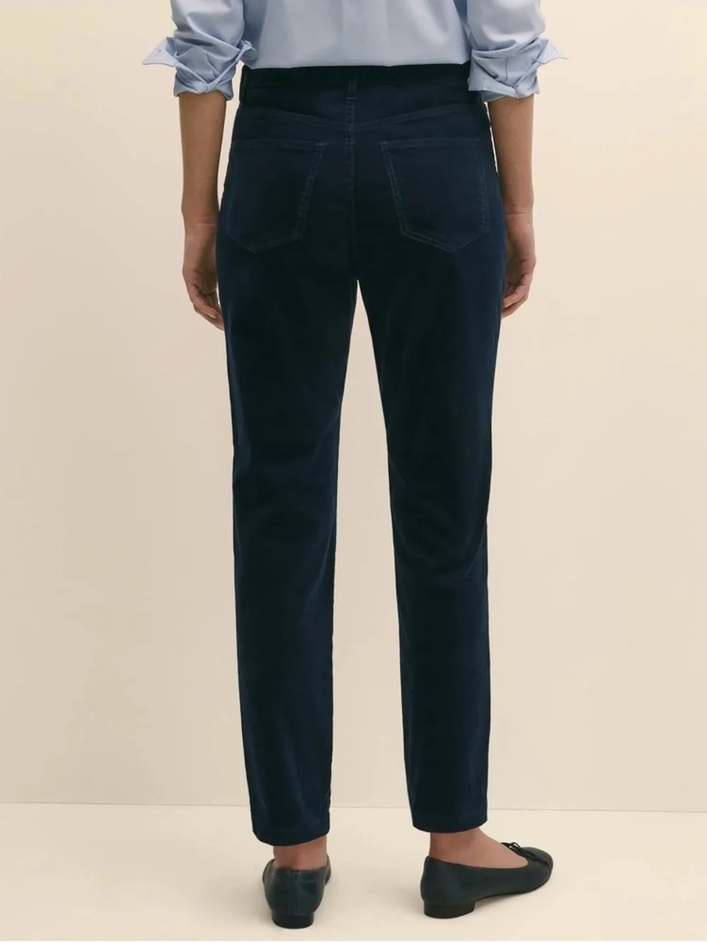 Brooks Brothers Navy Corduroy Pants US 4 Slim Straight Mid Rise Quiet Luxury - Picture 12 of 15
